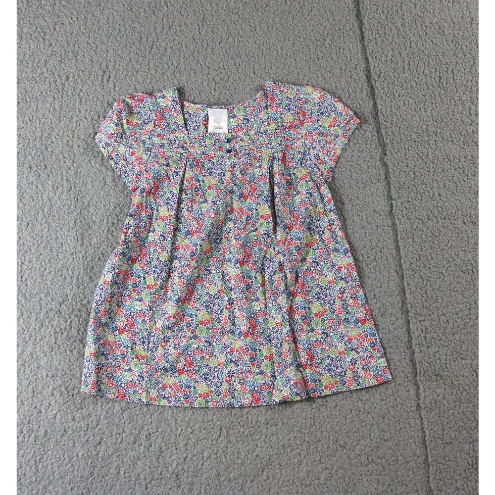 Jacadi Paris Girls Dress 6Y Floral Print 6A/Y 116CM Short Sleeve